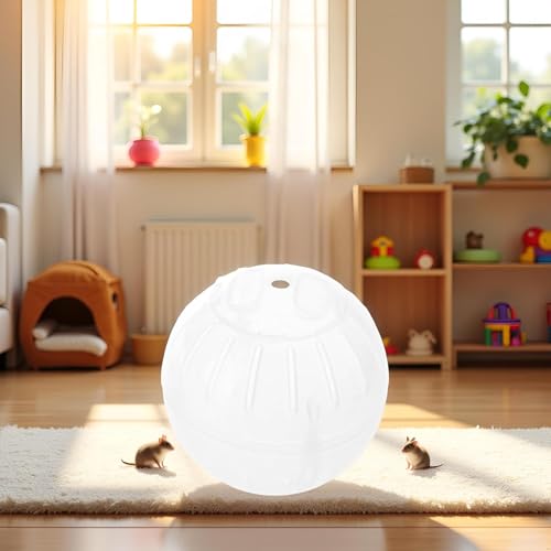 1Pc White-Transparent Plastic Silent Hamster Ball, Exercise Ball for Small Animals, Spinner Hamster Running for Sugar Gliders Small Mice Gerbils Hamsters (Diameter 10 cm ﻿