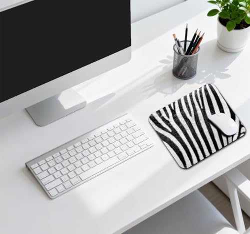 Zebra Fur Texture Mouse Pad, Wild Stripes Animal Print Art Desk Mat | 9.5"x 7.9", Black and White Design, Cute Smooth & Anti-Slip Mousepad - color: Colorful Design Wknoon-Art 06