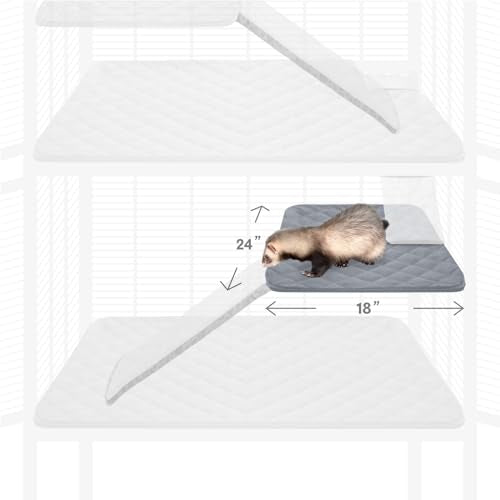 Paw Inspired Fitted Fleece Shelf Liner for Critter Nation Cage, Gray | Shelf Cover for Ferret Nation/Critter Nation Cage, For Ferrets, Rats, Chinchillas, Hedgehogs, Small Animals, Pets - color: Gray, size: Shelf Liner