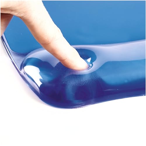Fellowes Crystals Gel Mouse Pad Wrist Rest - Blue (91141) - color: Blue, size: 9.1L x 7.9W inches