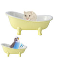 Summer Hamster Ceramic Bed Bathtub, Small Animal Ice Accessories Cage Hideout Toys，Bird Relax Habitat House, Sleep Pad Nest or Hamster, Food Bowl for Guinea Pigs/Squirrel/Chinchilla - color: Yellow