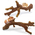 kathson 2PCS Wood Hamster Climbing Branches Decor, Natural Wooden Syrian Hamster Climb Chewing Toys, Rat Exercise Toys, Small Animal Habitat Decor Accessories for Dwarf Pets, Gerbils, Mice (7.8IN) - size: 7.8IN