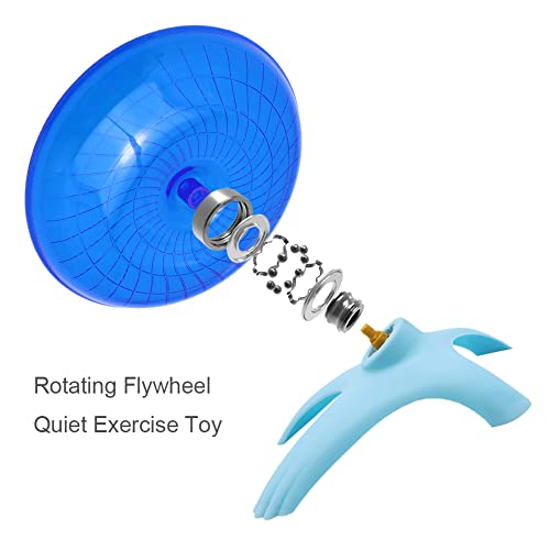 Litewoo Hamster Wheel Flying Saucer Exercise Toys, Silence Quite Spinner, for Gerbil Rat Mouse Mice Dwarf Hamster and Other Small Animal（Blue） - color: Dark Blue