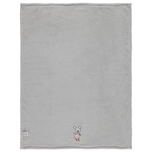 Disney Mickey Mouse Soft Baby Blanket - Flannel Fleece Blanket for Baby Girls/Boys, Plush Crib Stroller Nursery & Daycare Blankey, Good Mouse/Grey - color: Mickey Good Mouse