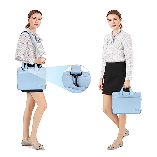 MOSISO 360 Protective Laptop Bag 15.6 inch, 15-16 inch Computer Bag | Compatible with MacBook Air 15 inch/Pro 16 inch, HP,Dell,Lenovo,Asus, Laptop Carrying Case with Strap&Handl, Airy Blue - color: Airy Blue, size: 16 inch