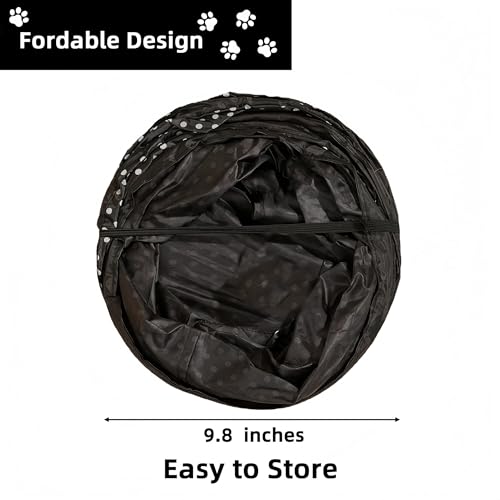 E-Shaped Cat Tunnel, 3-Way Interactive Triple Tube Toy for Indoor Cats, Collapsible Pet Play Maze with Peek-a-Boo Holes, Durable Hideout for Kittens, Puppies, Bunnies & Small Animals (E) - size: E