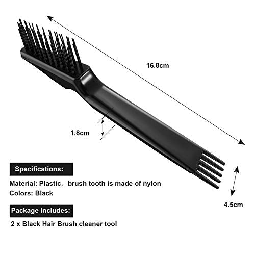 Yaomiao Hair Brush Cleaner Tool 2 Pack - 2-in-1 Dual Edge Hairbrush Cleaning Tool for Removing Hair, Dust & Lint from Brushes and Combs - Brush Cleaner for Home & Salon Use - color: Black