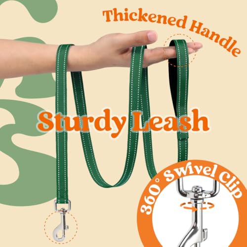 rabbitgoo Dog Harness Small Sized and Leash Set, Step in Soft Vest | Breathable Mesh, Easy Wear with Hook & Loop, Light and Reflective for Walking, Multi-colored, Orange & Dark Green, XXS - color: Orange & Dark Green, size: XXS (Chest: 12.4"-14.2")