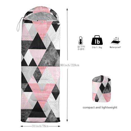 Kids Sleeping Bag for Boys Girls,3D Basketball Print-Lightweight Warm Portable Outdoor Indoor-Waterproof Cold Weather Resistant Sleeping Bag for Camping Hiking - color: Triangle