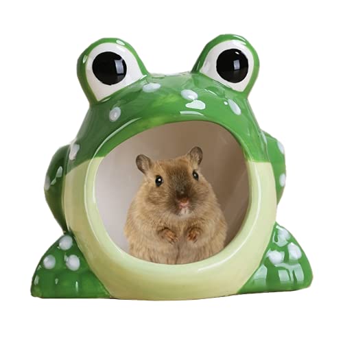 Cool Hamster House Hideout Ceramics Strawberry Shape Bed Cute Small Animal Pet Squirrel Hedgehog Chinchilla Nest Hamster Cage Accessories