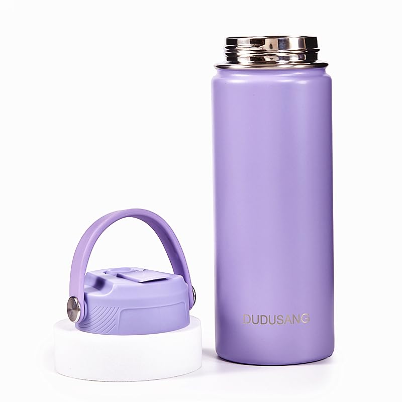 2Pack 18oz Kids Insulated Water Bottle - Bulk Stainless Steel Water Bottles for School Boys/Girls Flip Top Leak Spill Proof Vacuum Metal Cups BPA Free Thermos(Light Pink, 18 Ounces) - color: Light Pink