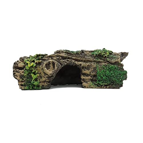 JIH Aquarium Decorations Resin Hollow Tree Trunk Ornament | Bettas House Cave, Wood House Decor for Fish Tank, HS-SP207