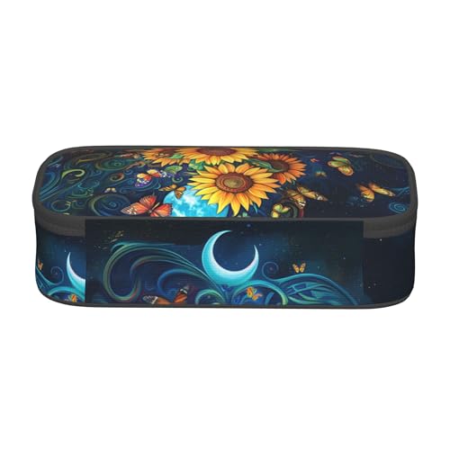 Yrebyou Sunflower Pencil Case Big Storage Pencil Pouch Multi-Functional Pen Bag Cute Lightweight Organizer for Aldult Office College - color: Yellow