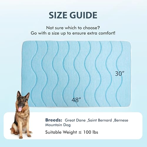 MICROCOSMOS 0.8" Thick Cooling Dog Foam Pad & Summer Pet Sleeping Mat, Machine Washable, Materials Safe, Portable Flat Pet Bed for Dogs.(Grey, 48" x 30") - color: Gray, size: 48"L x 30"W x 0.8"Th