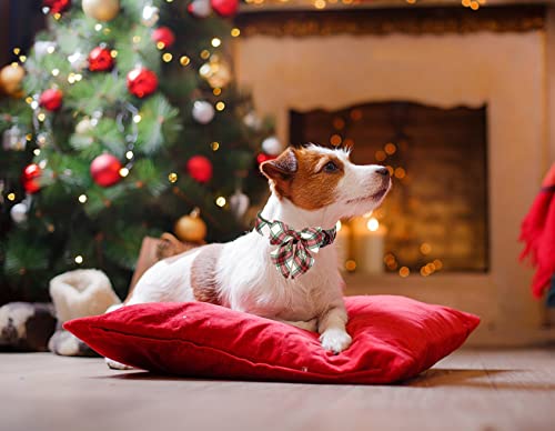 ARING PET Christmas Dog Collar, Cute Xmas Pet Collar with Sailor Bowtie Red and Green Plaid Bow Tie Collars with Metal Buckle for Puppy Small Medium Large Boy Girl Dogs-XS - color: Christmas-Sailor Plaid, size: X-Small (Pack of 1)