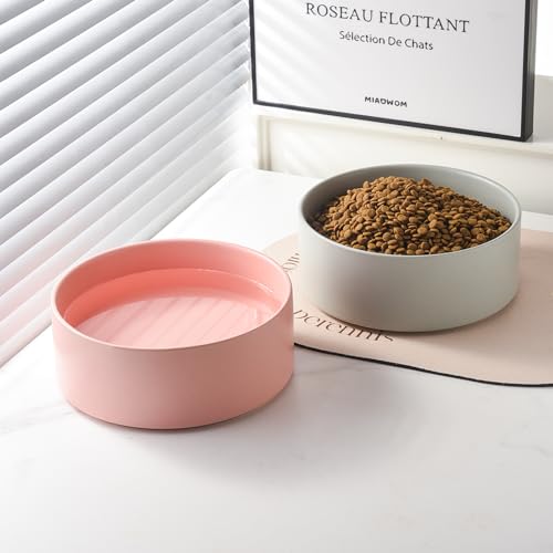 6'' Ceramic Dog Bowl - 30Oz Classic Dogs Food & Water Bowl for Small and Medium Breed Dogs, Heavy Duty Non-Slip Dog Dishes, Food Grade Stoneware Pet Bowl, Dishwasher & Microwave Safe, Grey - color: Bowl - Grey, size: 6 inch