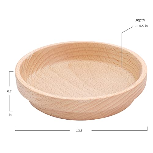 Niteangel Wooden Hamster Food Bowl: Beech Stable & No Pattern for Syrian | Prevent Oil & Dust Small Animal Feeding Dish for Dwarf Syrian Hamsters Gerbils Mice Degus or Other Similar-Sized Small Pets - size: For Syrian