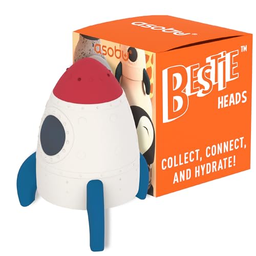 asobu Bestie Replacement Head for Insulated Water Bottle, Detachable Soft | Food-grade soft silicone, snap-on fit, collectible kids series, fits 420ml bottle, BPA free, dishwasher safe - color: Rocket Replacement Head