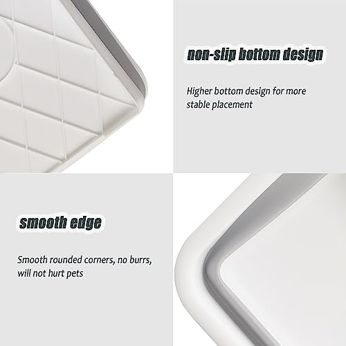 Collapsible Kitten Litter Box Low Entry Small Cat Litter Box S | 14.6 x 10.6 x 4.8 inch Shallow Travel Litter Box For Senior Cats Open Cat Potty Pan Cat Toilet (Small gray 1pcs) - color: Gray, size: Small