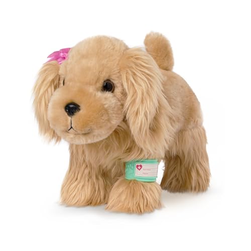 Pucci Pals Plush Cocker Spaniel Vet Care Carrier, 8-Piece Dog Set, Pet | 8-piece plush pet playset with Cocker Spaniel, pink and blue carrier bag, stethoscope, syringe, cast, cone, 2+ Years - style: Cocker Spaniel with Vet Kit