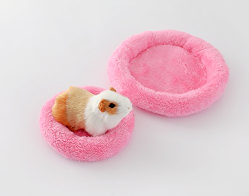 Hamster Bed Soft Warm Cushion for Small Animal - Comfortable Sleep Mat Pad for Guinea Pigs/Hedgehog/Squirrel/Mice/Rats/Chinchilla Nest House - color: Pink, size: Small