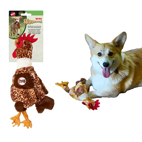 SPOT Skinneeez Chicken 13 Inch Stuffing-Free Plush Squeaky Dog Toy – Soft Interactive Chew Toy for Small and Medium Dogs – Mess-Free Play for Light & Moderate Chewers - style: Mini Chicken