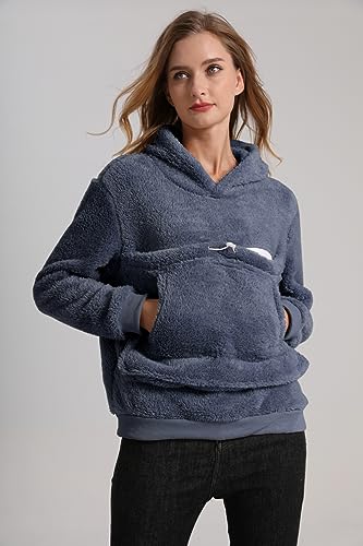 Pet Cat Dog Pouch Hoodies Small Animal Carrier – Kitten Puppy Pouch Sweatshirt Kangaroo Pocket Pullover Top - color: Darkblue, size: XX-Large