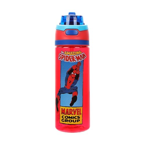 Bioworld Spider-Man Classic The Amazing Spider-Man Red 24 Oz Plastic Water Bottle With Dual Spout Lid - color: The Amazing Spider-Man Red