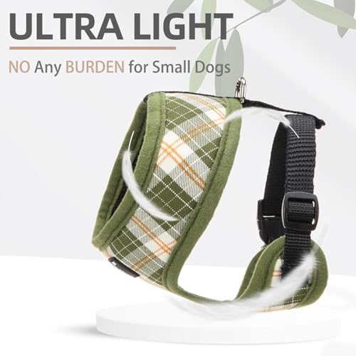PUPTECK Soft Mesh Dog Harness and Leash Set Pet Puppy Cat Comfort Padded Vest No Pull Harnesses, Olive Green, S - color: Olive Green, size: S (NECK: 12", CHEST: 14"-18")
