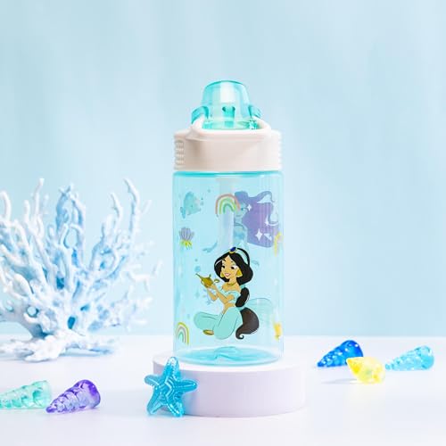 Zak Designs Disney Princess Sage 16oz Leak-Proof Straw Kids Water Bottle - color: Disney Princess (Ariel & Jasmine), size: 16 Ounces