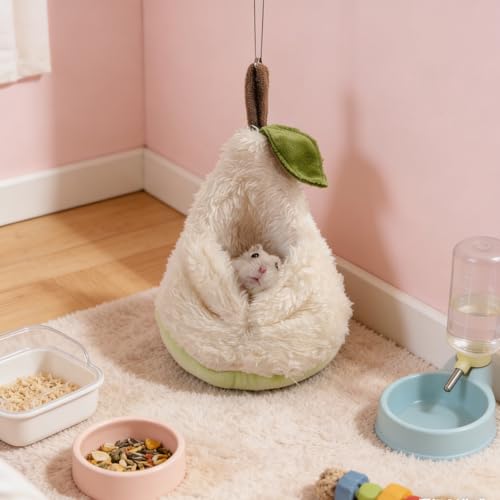 Pear-Shaped Hamster Sleeping Bag Bed, Hamster Hammock, Comfortable Cage Accessories for Small Pet Habitats, Plush Sugar Glider Hideout, Suitable for Mice, Gerbil, Golden Bear, Degu.