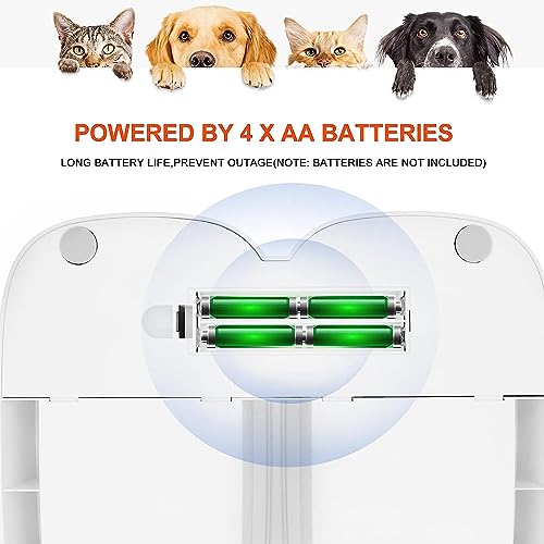 Automatic Pet Feeder for Cats and Dogs, 2 in 1 Upgraded-chip Timed Dry Pet Food Feeder with Display, 48 Hours Retain Freshness for Semi Wet Food, Healther Meal for All Home Pets.