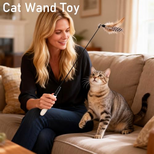 43-Piece Interactive Cat Toy Set with Collapsible Tunnel, Enrichment & Activity Bundle for Indoor Cats, Rabbits & Ferrets, All-in-One Play Kit with Teasers, Catnip Mice & Balls for Boredom Relief