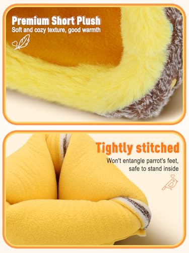 MEWTOGO Small Winter Warm Bird Nest House with Support Board for Cage | Comfortable Bird Bed with Mat, Hanging Hammock Hut Gift, for Budgerigar Canaries Lovebirds, 6.5"D x 6.5"W x 7"H - size: Small