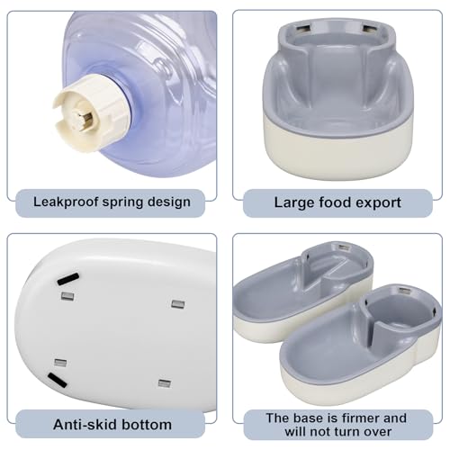 2 Pack Automatic Cat Feeder and Water Dispenser Pet Dog Gravity Feed Bowl | Automatic Cat Feeder and Water Dispenser Pet Feed Bowl Dog Gravity Food Feeder & Waterer Set for Small Medium Pup Kitty