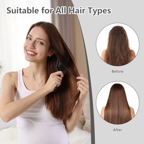 Curl Defining Brush, Curly Hair Brush, Slick Back Hair Brush, For Combing and Shaping Curls in All Hairstyles to Reduce Pulling (Black) - color: Black