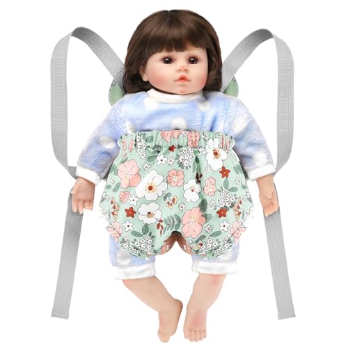 GAGAKU Toy Baby Doll Carrier for Toddlers 3+ Years Old, Reborn Baby Doll Accessories Pretend & Role Play Carriers for Kids - Green Camellia - color: 2_green Camellia