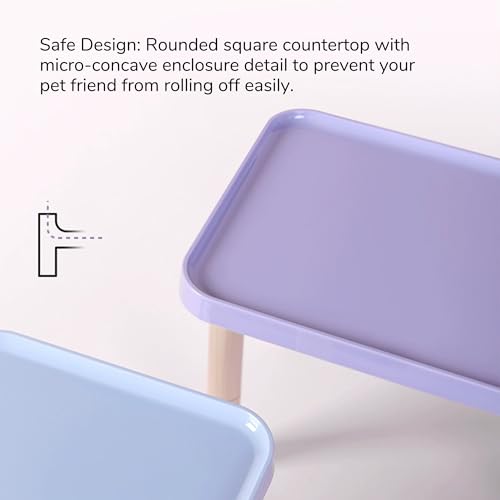 Hamster Platform - Cage Accessories and Play Decor for Dwarf Syrian Hamsters, Gerbils, Mice, Degus, and Other Small Pets (W9.8×L5.9×H3.5-6.1'', Purple) - color: Purple