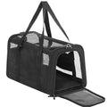 PETSFIT Soft-Sided Cat Carrier, Airline Approved | For Travel, 3 Carrying Ways, Lightweight and Ventilation on 5 Sides, Escape Proof, With Soft Fleece Pad - color: Z-Black, size: 18.0"L x 11.0"W x 11.0"H
