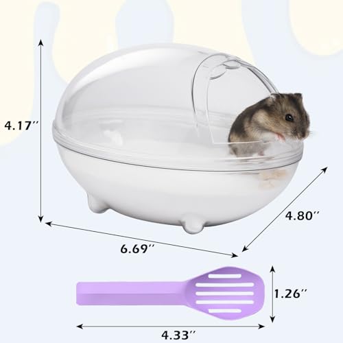 IBWell Transparent Hamster Sand Bath Container, Cage Accessory Box Keeps Sand Contained - size: 6.7"L x 4.8"W x 4.2"H