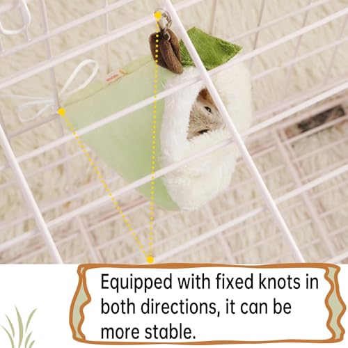 Pear-Shaped Hamster Pouch Bed - Plush Sugar Glider Hideout, Small Pet Habitat Decoration Cozy Cage Accessories for Mice, Gerbil, Golden Bear, Degu