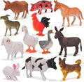 12 Pack Large Farm Animals Toys for Kids 3-5 Year Old Toddlers 1-3 Educational Realistic Plastic Farm Animal Figures 4-6 Inch for Boys Girls, Birthday, Classroom Learning
