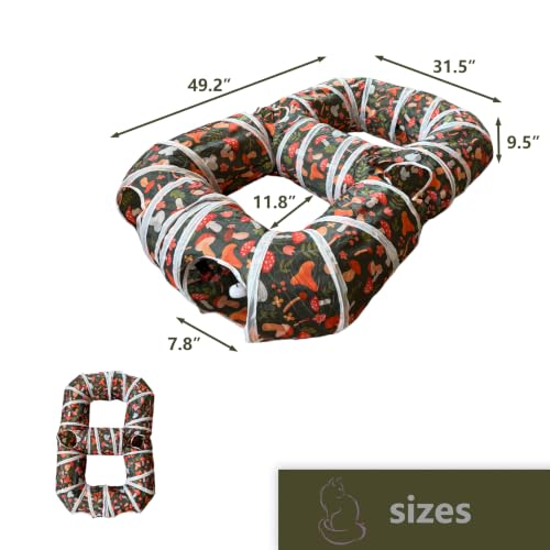 8-Shaped Cat Tunnel Toy Interactive Foldable Playhouse Maze Toys for Cats, Kittens, Rabbits & Small Pets with Playing Balls Collapsible Play Tube for Indoor Fun & Exercise (Brown) - color: brown