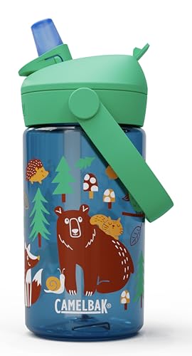 CamelBak Thrive Flip Straw Kids Water Bottle with Bite Valve, Tritan Renew Design for School and Travel, 14oz, Friendly Forest - color: Friendly Forest