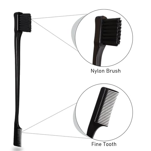 Comb Set, Black comb,3 Pcs. slick back hair brush,Slick Back Brush with Edge Brush, styling comb for kids for middle part，Rat Tail Comb, Teasing Brush Set for Smoothing brush Baby Hair