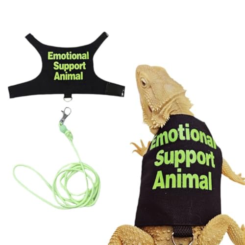 Bearded Dragon Lizards Clothes with Leash Set for Small Pets Reptiles Guinea Pig Apparel Lizards Outdoor Walking Training Harness Leash Hand-Made Costume Photo Prop (Blue) - color: Blue