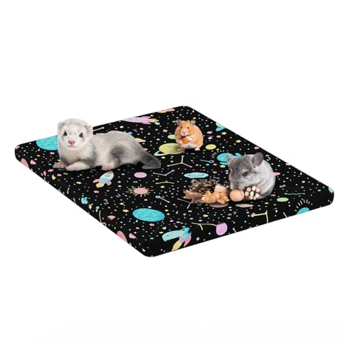 YKD Ferret Cage Liners for Ferret Nation & Critter Nation Cages | Waterproof Chinchilla Cage Accessories, Washable Bedding, for Ferrets, Chinchillas, Rats (Black, Shelf Liner) - size: Shelf Liner