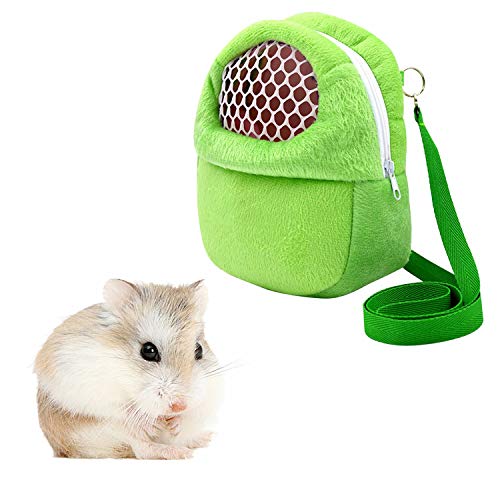 Portable Pet Carrier Bag, African Hedgehog Hamster Breathable Pet Carrier Handbags, Puppy Cat Travel Backpack (M, Green) - color: Green, size: 9.1"L x 5.5"W x 2.4"H