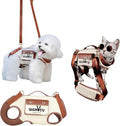 Wakytu Dog Lift Harness Dog Carrier Sling for Small Dogs & Cats,S | stylish puppy sling carrier with handle & pocket,adjustable leash,walking & travel - color: 1.0 White, size: Small(4-8 LBS)