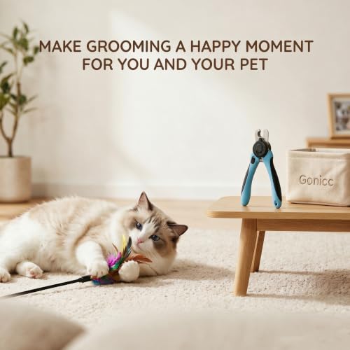 gonicc LED Pet Nail Clippers for Small Dogs and Cats | Light-Up Dog Nail Trimmer with Safety Lock & Built‑in File, Professional Stainless Steel Nail Clippers for Pets - size: LED Light For Small Dogs and Cats